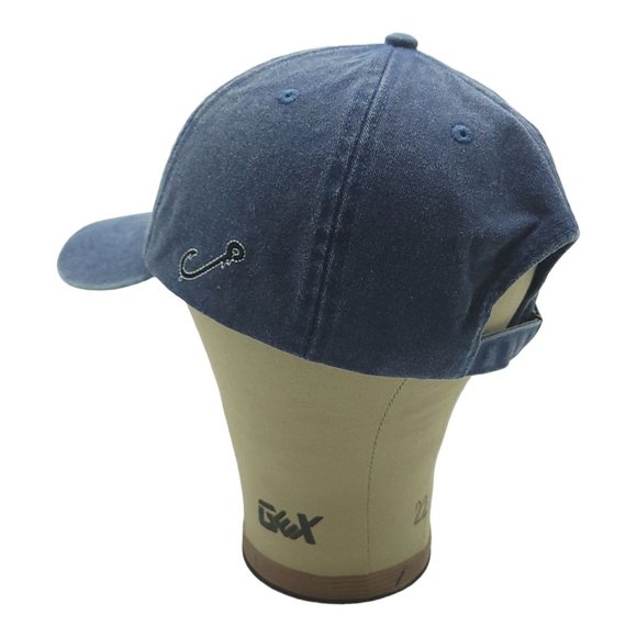 Ft Myers Beach Florida Marlin Fishing Tuck Strap Cap Trucker Baseball Hat Denim - Picture 10 of 12